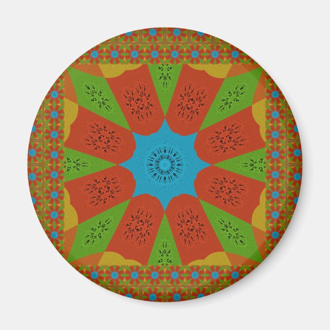 Kaleidoscope Bloom A Vibrant African Print Colour  Magnet (Front)