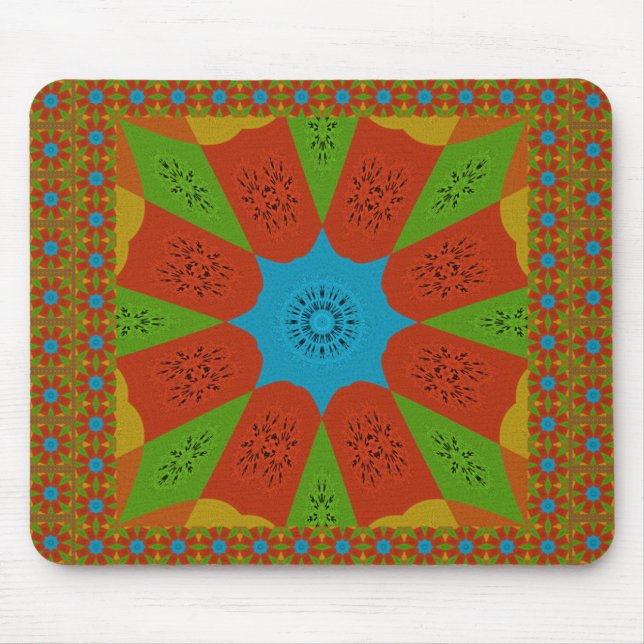 Kaleidoscope Bloom A Vibrant African Print Colour  Mouse Pad (Front)