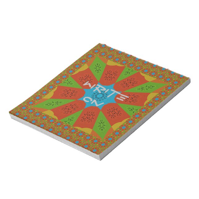 Kaleidoscope Bloom A Vibrant African Print Colour  Notepad (Rotated)