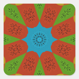 Kaleidoscope Bloom A Vibrant African Print Colour  Square Sticker
