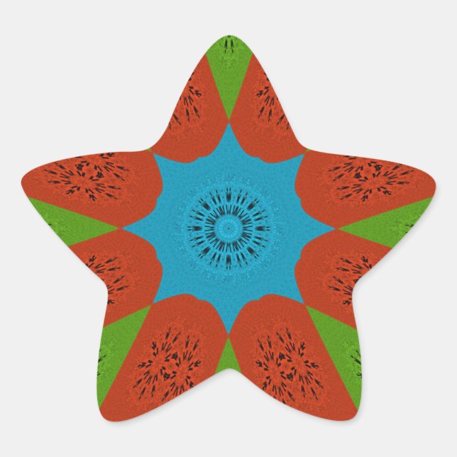 Kaleidoscope Bloom A Vibrant African Print Colour  Star Sticker (Front)