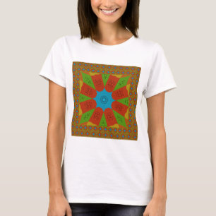 Kaleidoscope Bloom A Vibrant African Print Colour T-Shirt