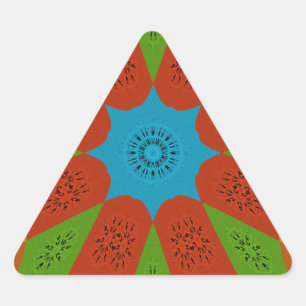 Kaleidoscope Bloom A Vibrant African Print Colour  Triangle Sticker