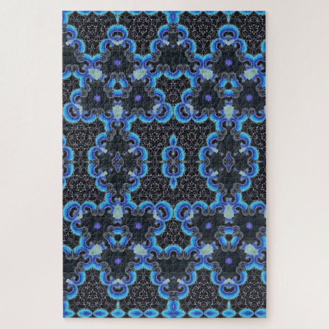 Kaleidoscope blue/black/purple design jigsaw puzzle (Vertical)
