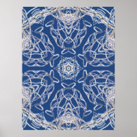 Kaleidoscope Bright Blue, White, Single Star