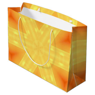 Kaleidoscope Bright Yellow and Lines Large Gift Bag