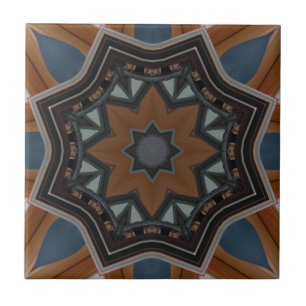 Kaleidoscope Brown Star pattern... Ceramic Tile