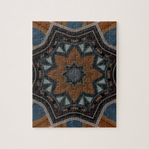 Kaleidoscope Brown Star pattern... Jigsaw Puzzle