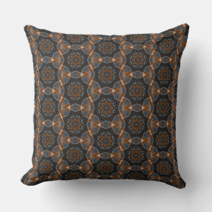 Kaleidoscope Brown Star pattern small HD Cushion
