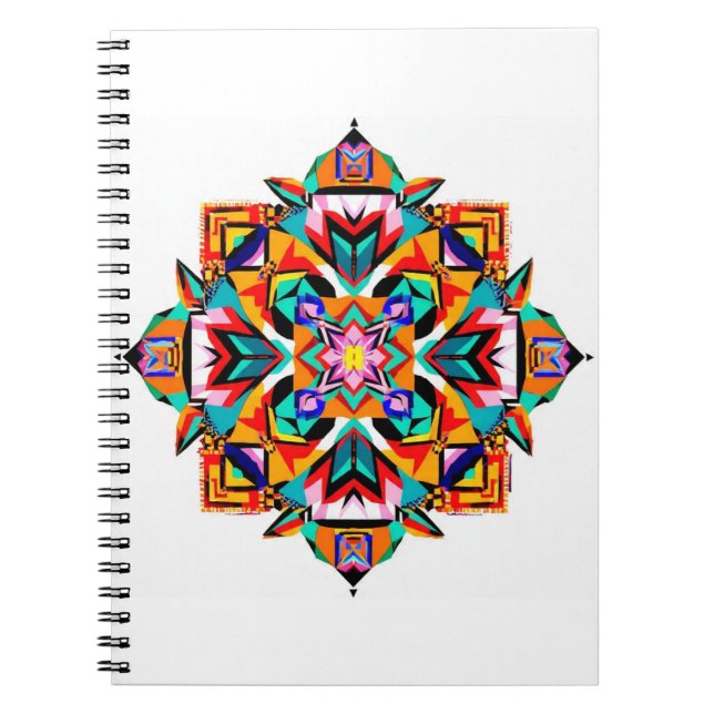 Kaleidoscope Burst: A Modern Tribal Mandala Notebook (Front)