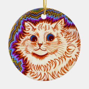 Kaleidoscope Cat Ceramic Ornament