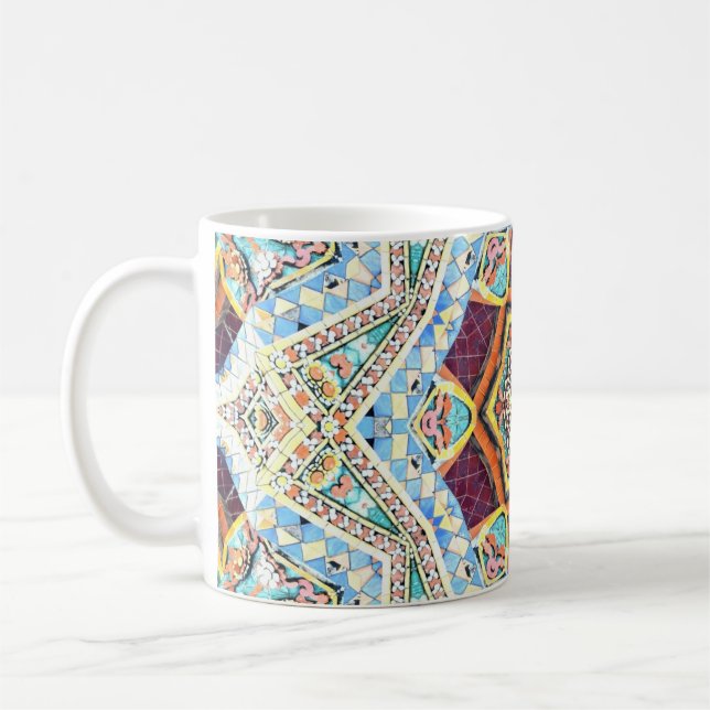 Kaleidoscope Ceramic: Abstract Surface Texture Coffee Mug (Left)