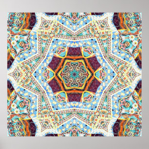 Kaleidoscope Ceramic: Abstract Surface Texture Poster