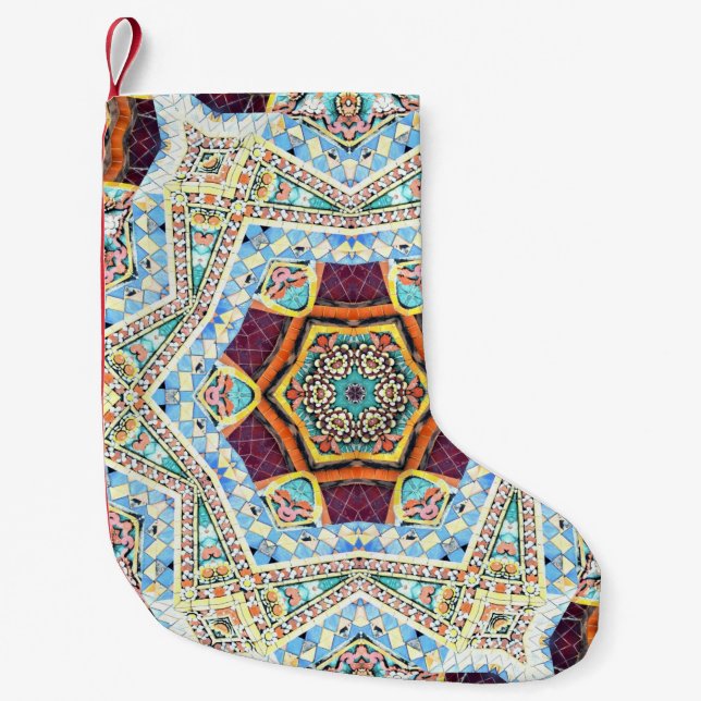 Kaleidoscope Ceramic: Abstract Surface Texture Small Christmas Stocking (Front)