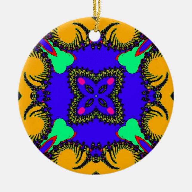 Kaleidoscope Ceramic Tree Decoration (Front)