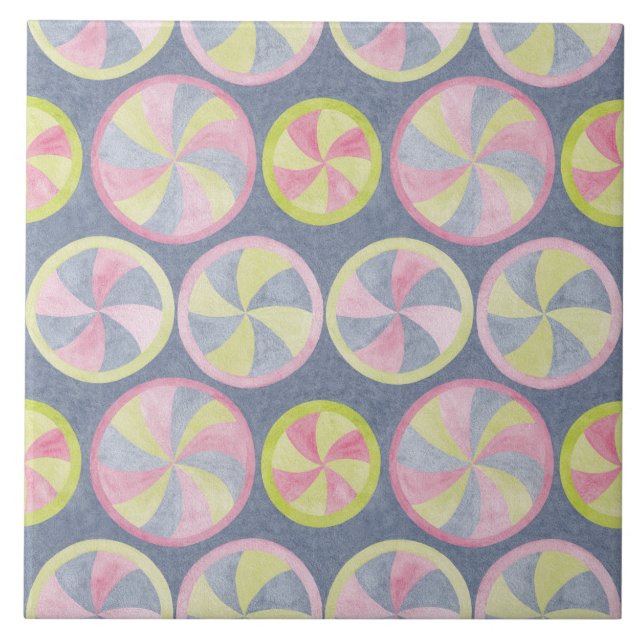 Kaleidoscope Circles Ceramic Tile (Front)