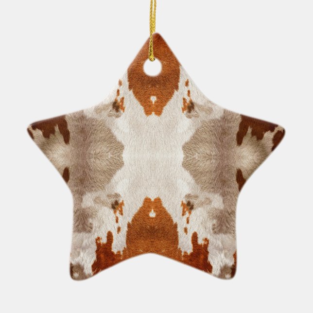 Kaleidoscope Cow Hide Pattern Ceramic Tree Decoration (Front)