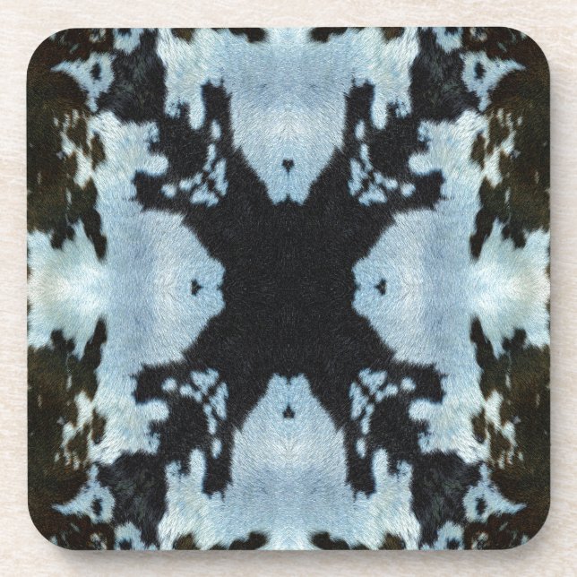 Kaleidoscope cow hide pattern coaster (Front)