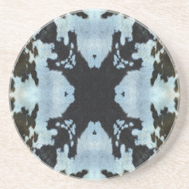 Kaleidoscope cow hide pattern coaster (Front)