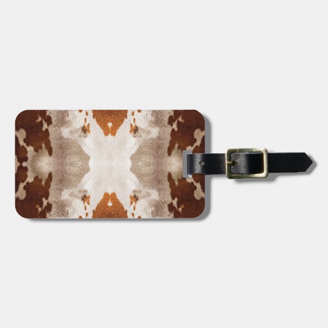 Kaleidoscope Cow Hide Pattern Luggage Tag (Front Horizontal)