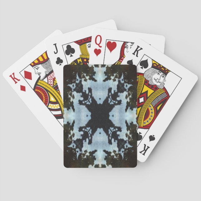 Kaleidoscope cow hide pattern playing cards (Back)