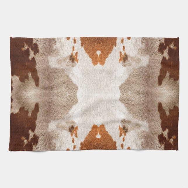Kaleidoscope Cow Hide Pattern Tea Towel (Horizontal)