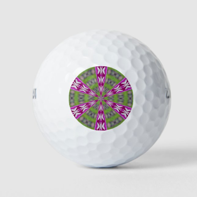 Kaleidoscope Dahlia Golf Balls (Front)