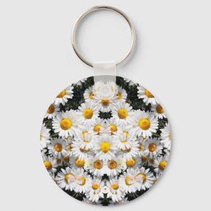 Kaleidoscope Daisies Pattern Key Ring