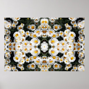 Kaleidoscope Daisies Pattern Poster
