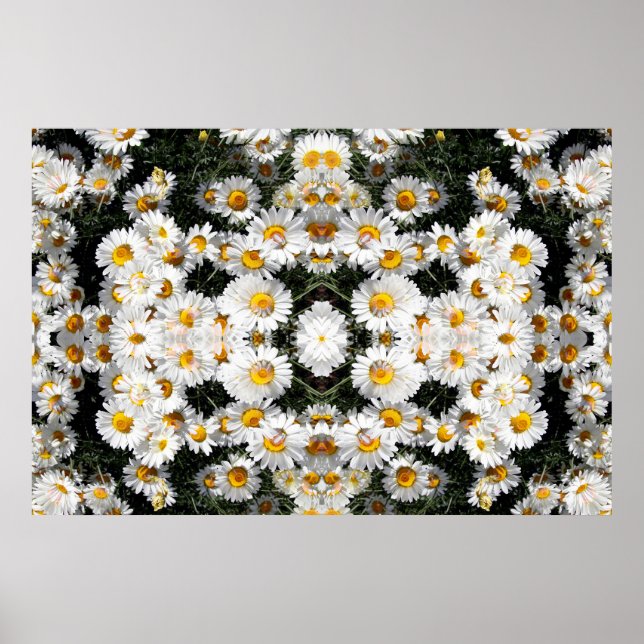 Kaleidoscope Daisies Pattern Poster (Front)