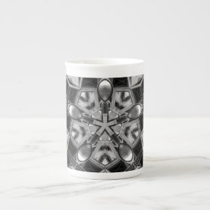 Kaleidoscope dark grey Star... Bone China Mug