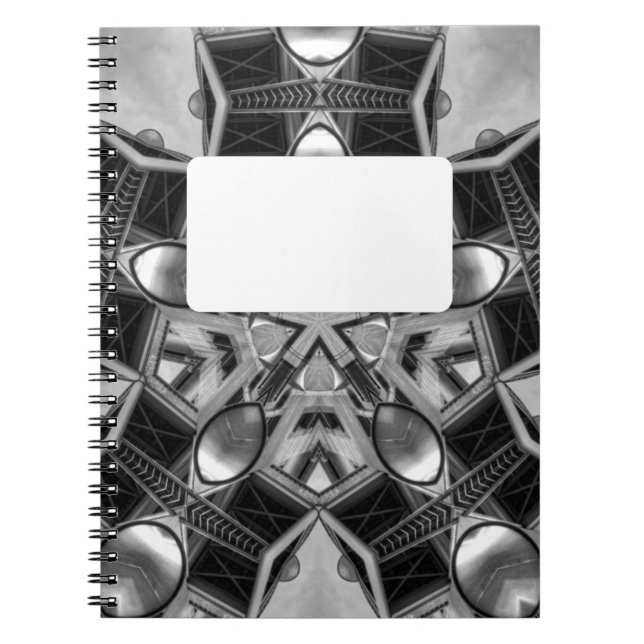 Kaleidoscope dark grey Star... Notebook (Front)