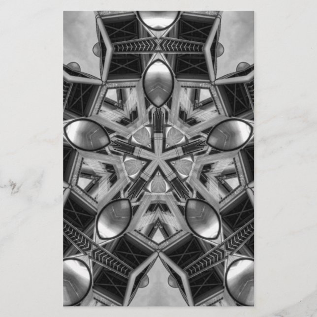 Kaleidoscope dark grey Star... Stationery (Front)