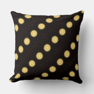 Kaleidoscope Design Bright Yellow Star Cushion