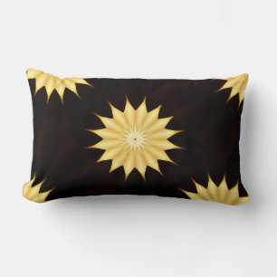 Kaleidoscope Design Bright Yellow Star Lumbar Cushion