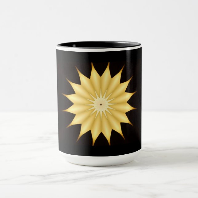 Kaleidoscope Design Bright Yellow Star Mug (Center)