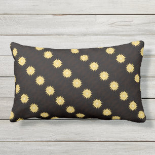 Kaleidoscope Design Bright Yellow Star Outdoor Cushion