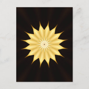 Kaleidoscope Design Bright Yellow Star Postcard
