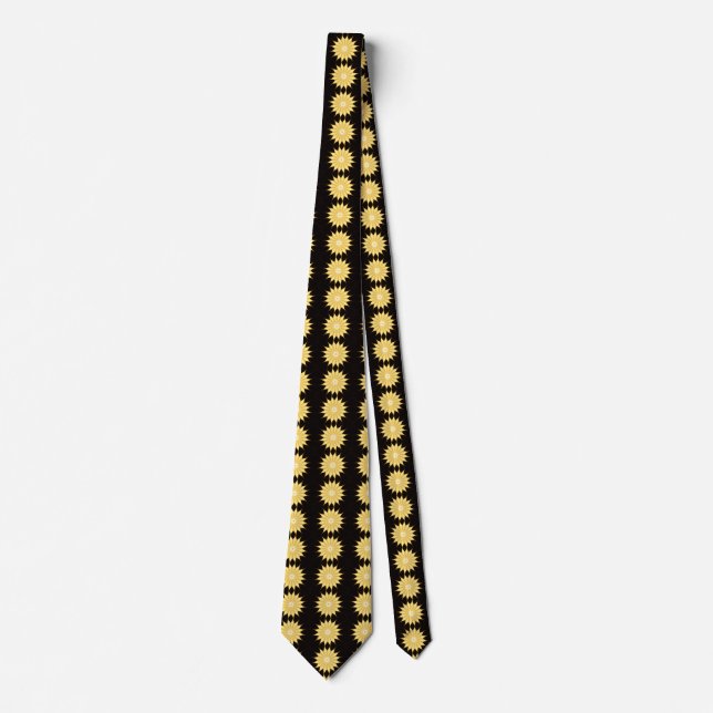 Kaleidoscope Design Bright Yellow Star Tie (Front)