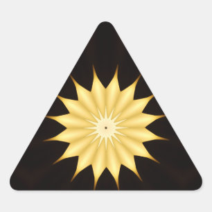 Kaleidoscope Design Bright Yellow Star Triangle Sticker
