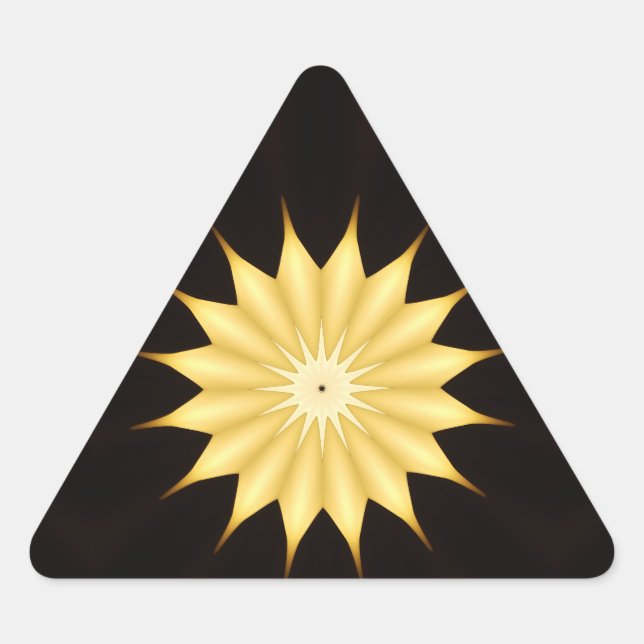 Kaleidoscope Design Bright Yellow Star Triangle Sticker (Front)