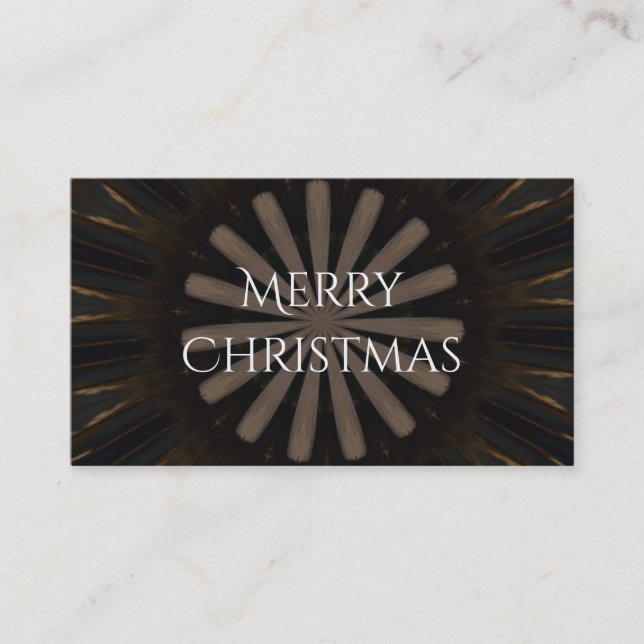 Kaleidoscope Design Dark Brown Rustic Floral Business Card (Front)