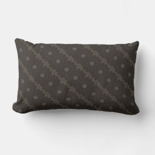 Kaleidoscope Design Dark Brown Rustic Floral Lumbar Cushion