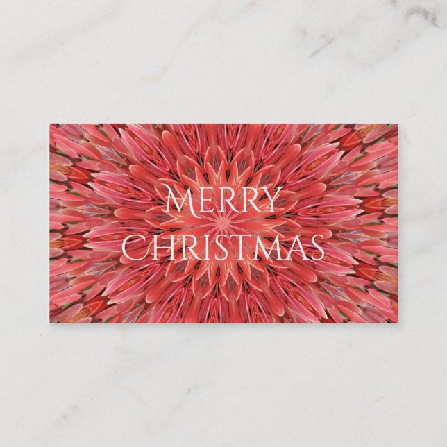 Kaleidoscope Design Floral Red Business Card (Front)