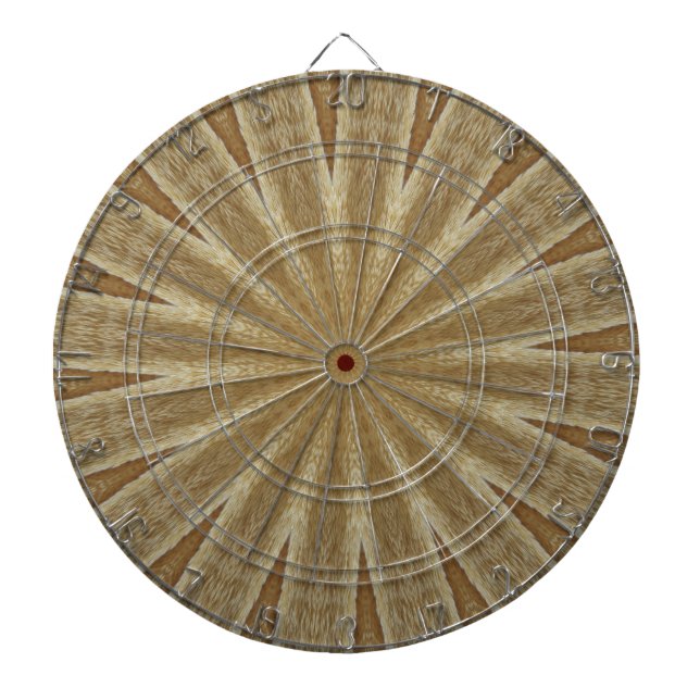 Kaleidoscope Design Light Brown Rustic Floral Dartboard (Front)