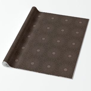 Kaleidoscope Design Rustic Brown Wrapping Paper