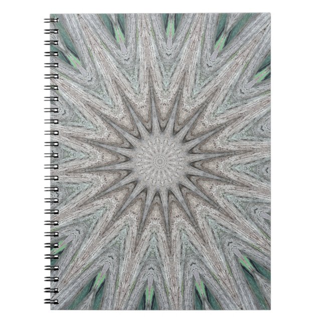 Kaleidoscope Design Rustic Light Grey Colours Notebook (Front)