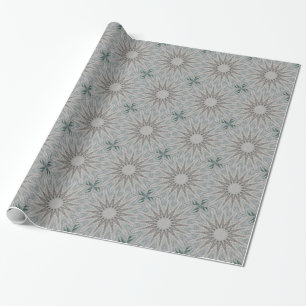 Kaleidoscope Design Rustic Light Grey Colours Wrapping Paper
