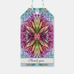  Kaleidoscope Dewdrops: Abstract Floral Art Gift Tags