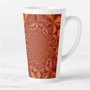Kaleidoscope Digital Art Brown Design  Latte Mug